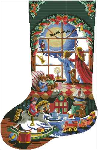 Схема вышивки крестом "Must be St Nick stoсking"
