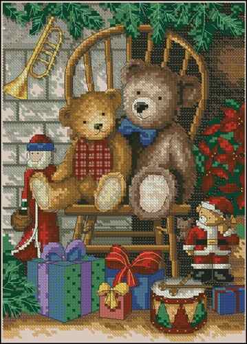 Схема вышивки крестом "Cristmas Teddies"