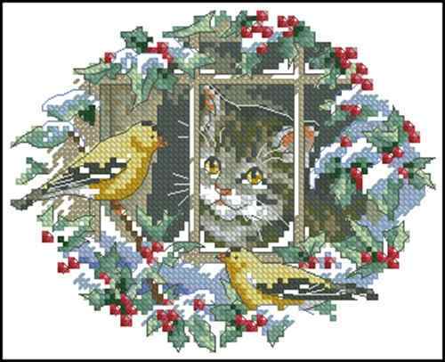 Схема вышивки крестом "Kitty Keepsake Ornaments 4"