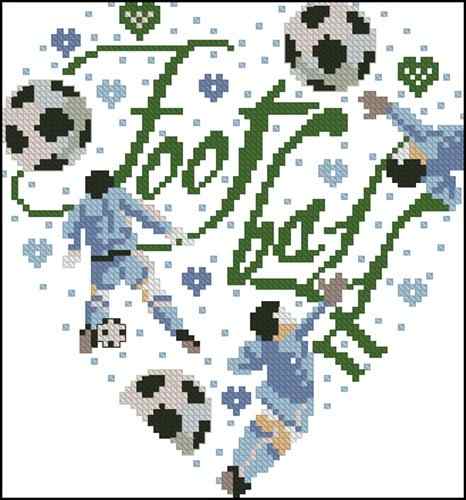 Схема вышивки крестом "Fotball heart"