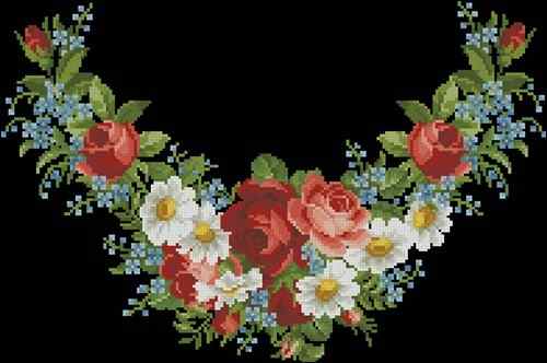 Схема вышивки крестом "Flower Basket"