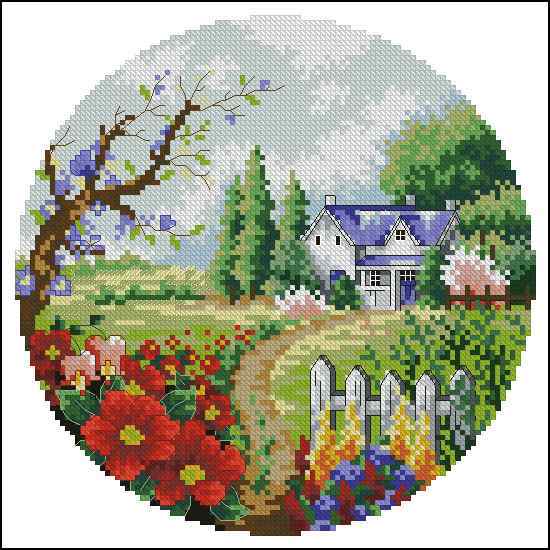 Схема вышивки крестом "Spring Garden"
