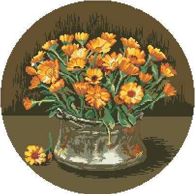 Схема вышивки крестом "Calendulas"