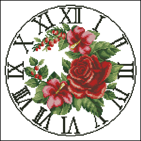 Схема вышивки "Clock Rose"