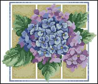 Схема вышивки "JCD 1226 Hydrangea Square"