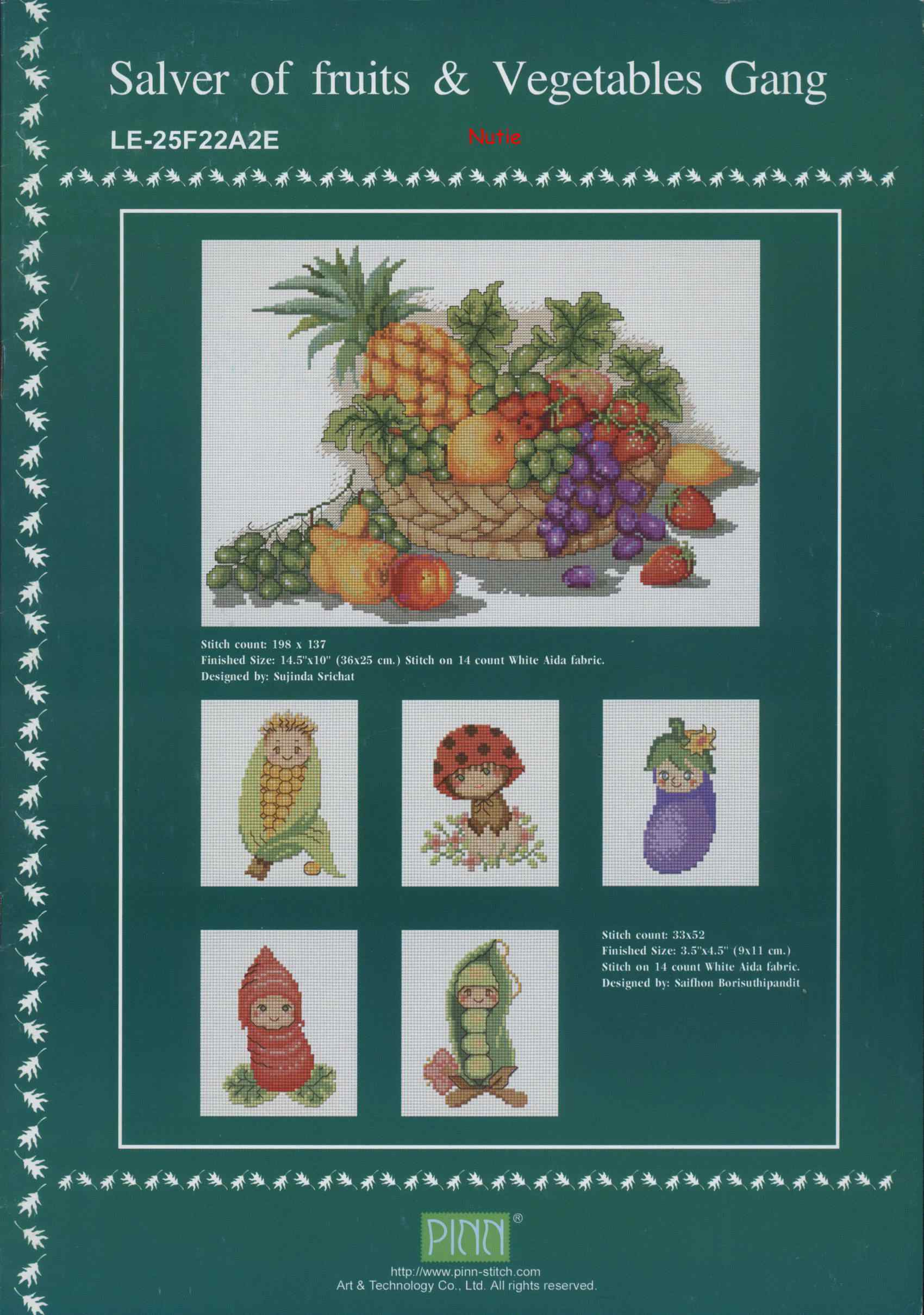 Схема вышивки "LE-25F22A2E Salver of fruits & Vegetables Gang Chart Book"