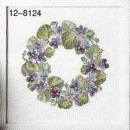 Схема вышивки крестом "Permin 12-8124 Violets Wreath"