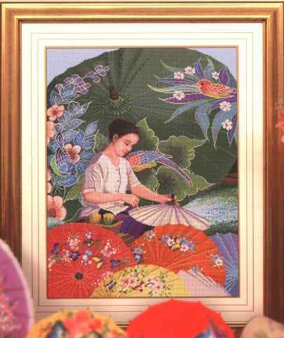 Схема вышивки "TD-19 Thai Parasol Painting"