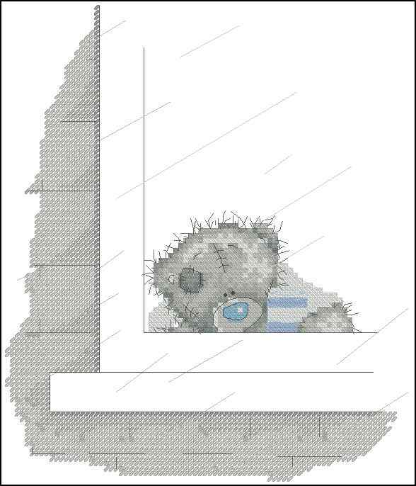 Схема вышивки "TT Rain - Медвежонок смотрит в окно"