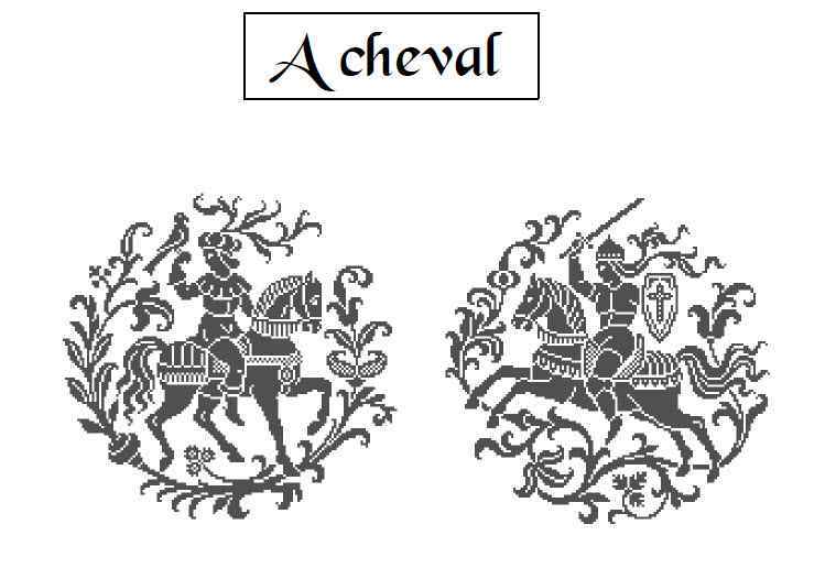 Схема вышивки крестом "A Cheval"