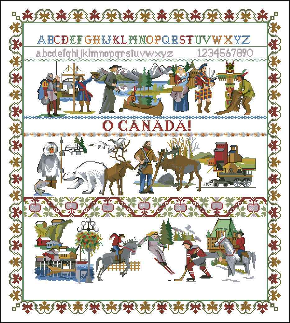 Схема вышивки крестом "Canada Sampler"