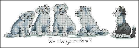 Схема вышивки крестом "Can I Be Your Friend"