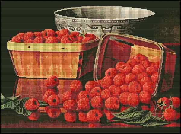 Схема вышивки крестом "Basket Of Raspberries"