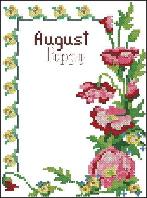 Схема вышивки крестом "A Year Of Flowers August"
