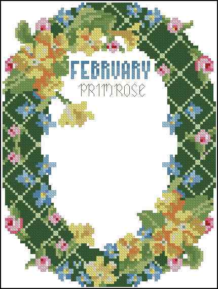 Схема вышивки крестом "February Primrose"