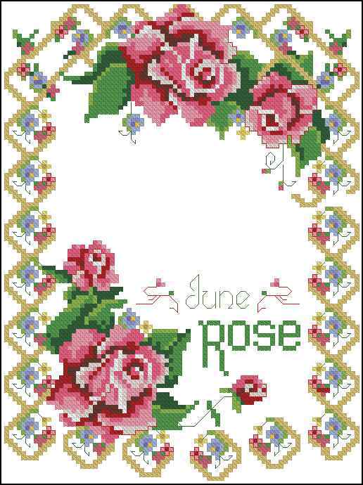 Схема вышивки крестом "A Year Of Flowers June"