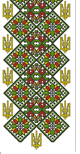 Схема вышивки крестом "Орнамент - Тризуб"