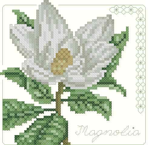 Схема вышивки крестом "Magnolia"