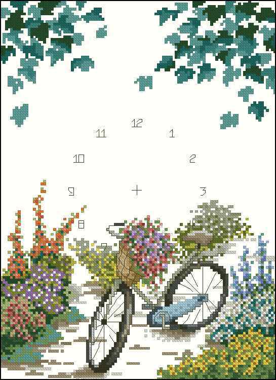 Схема вышивки "bicycle&flowers"