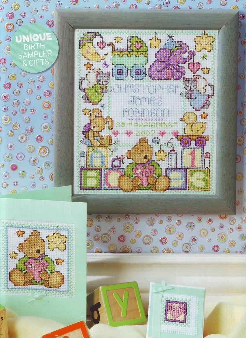 Схема вышивки крестом "Birth Sampler And Gifts"