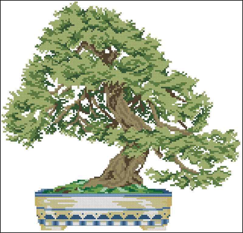 Схема вышивки крестом "Bonsai"