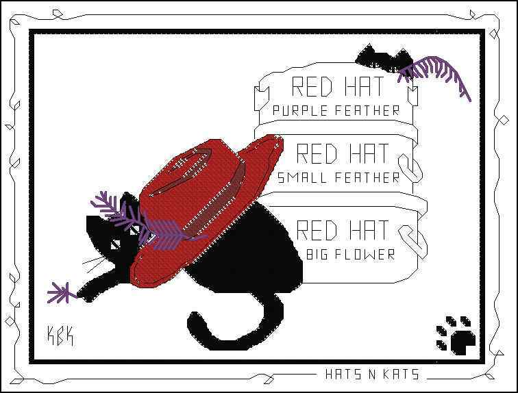 Схема вышивки крестом "Hats N Kats"