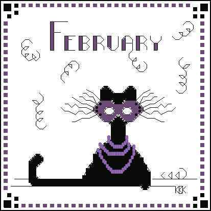 Схема вышивки крестом "Black Cat  February"