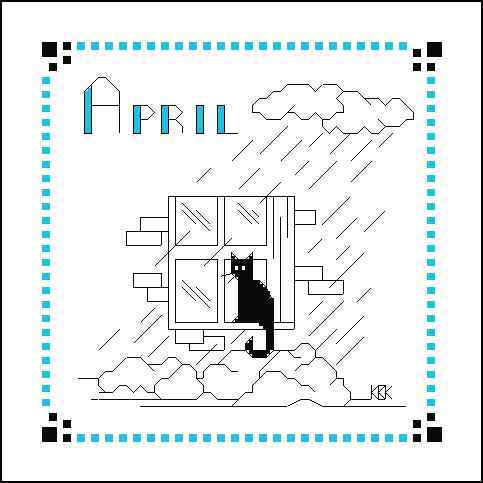 Схема вышивки крестом "Black Cat April"