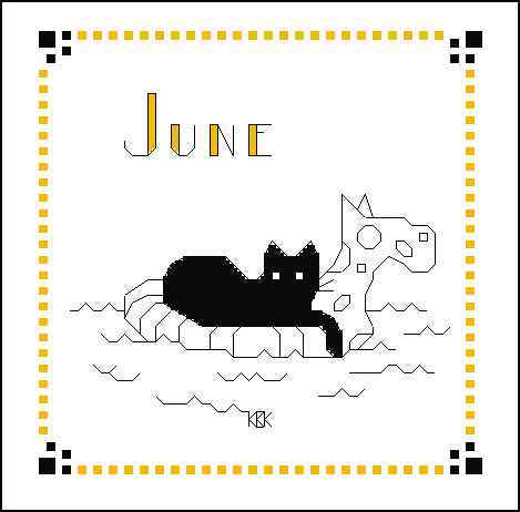 Схема вышивки крестом "Black Cat  June"