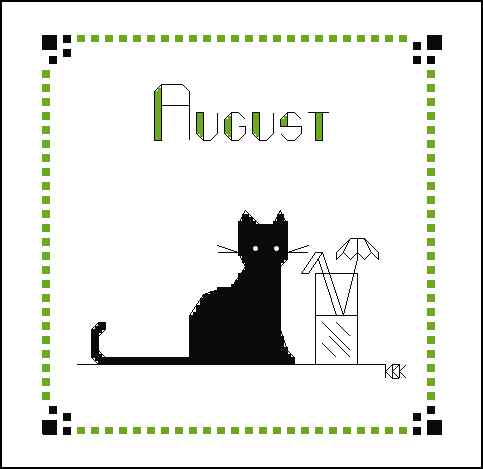 Схема вышивки крестом "Black Cat  August"