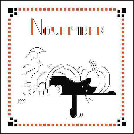 Схема вышивки крестом "Black Cat  November"