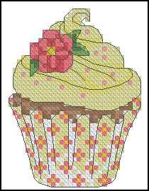 Схема вышивки крестом "Cupcake With Flower"