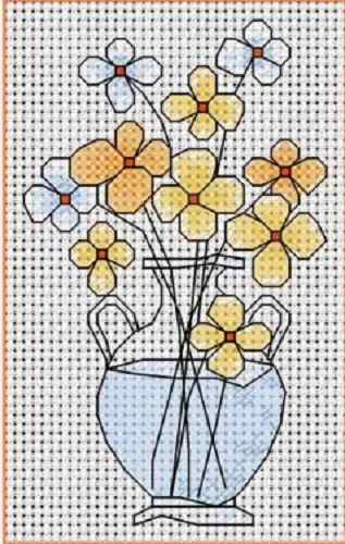 Схема вышивки крестом "Glass Flower Vase"