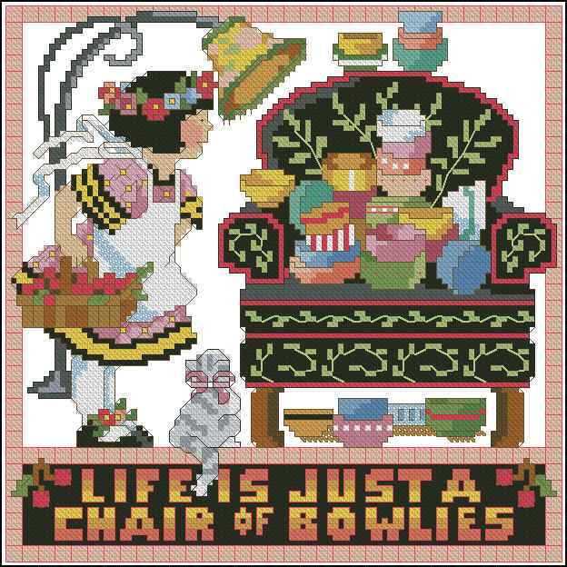 Схема вышивки крестом "Life Is Just A Chair Of Bowlies"