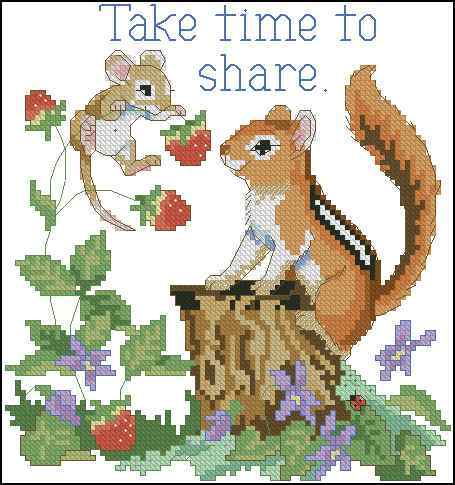 Схема вышивки крестом "Take Time To Share"