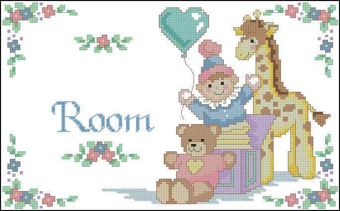 Схема вышивки крестом "Room Sing And Picture Frame"