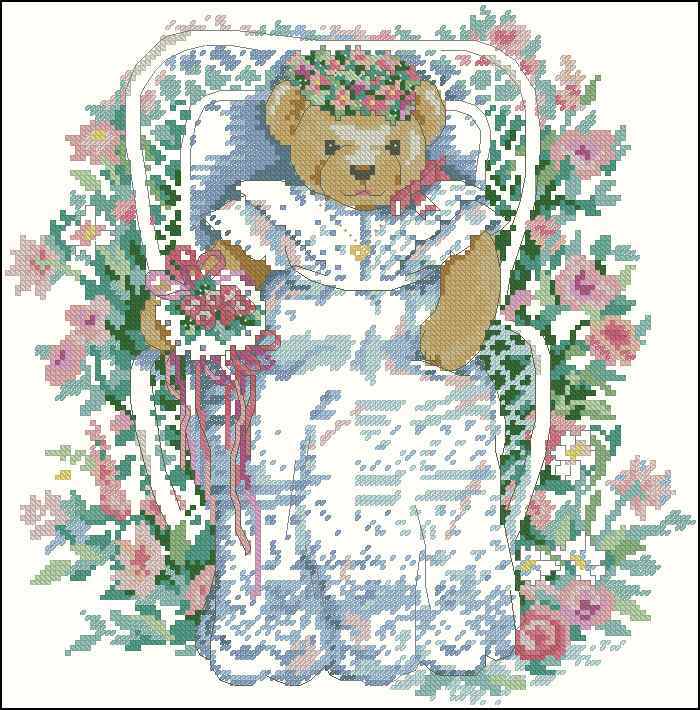 Схема вышивки крестом "Bridal Bear"