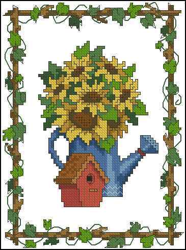 Схема вышивки крестом "Ivy Border Picture"
