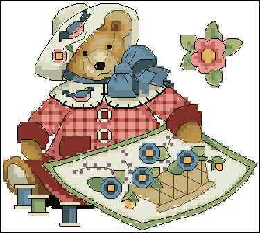 Схема вышивки крестом "Sewing Bear"