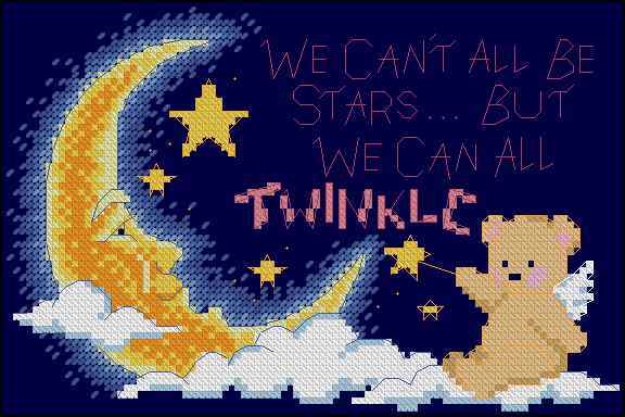 Схема вышивки крестом "We Can All Twinkle"