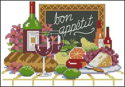 Схема вышивки крестом "Bon Appetit"