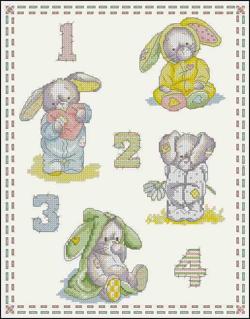 Схема вышивки крестом "Some Bunny To Love Sampler"