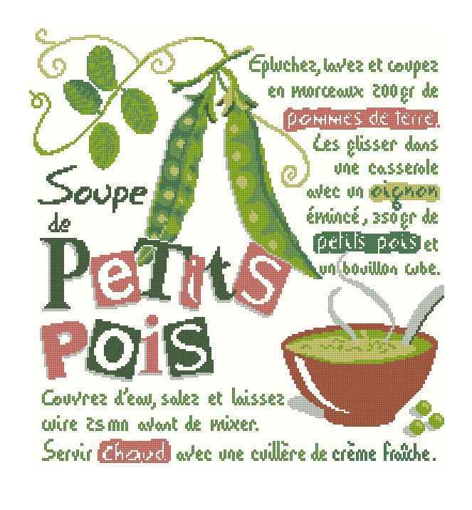 Схема вышивки крестом "La Soupe De Petits Pois"