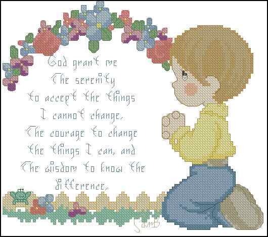 Схема вышивки крестом "Serenity Prayer Boy"