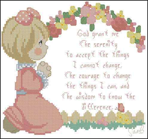 Схема вышивки крестом "Serenity Prayer Girl"