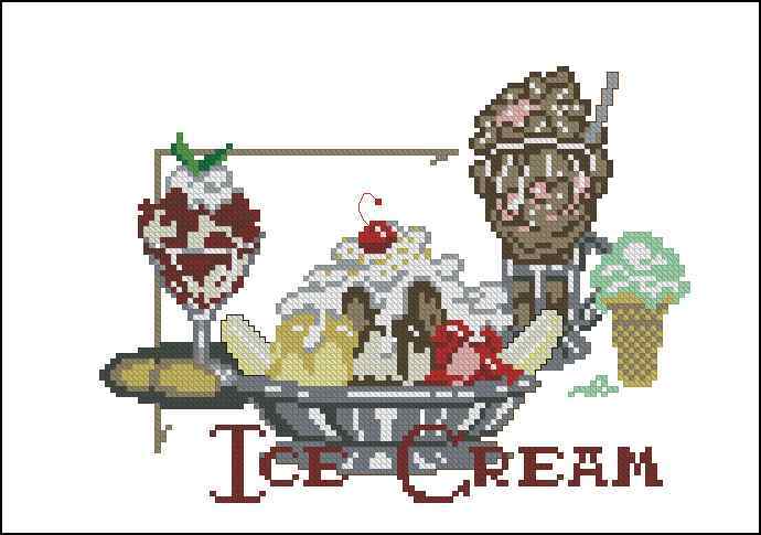 Схема вышивки крестом "Ice Cream"