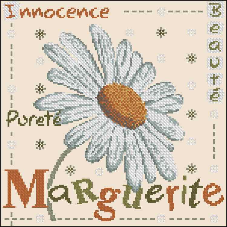 Схема вышивки крестом "Marguerite"