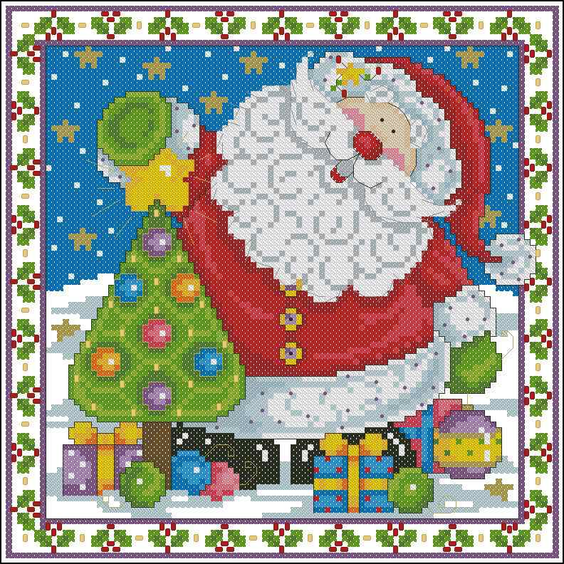 Схема вышивки крестом "Jolly Santa"