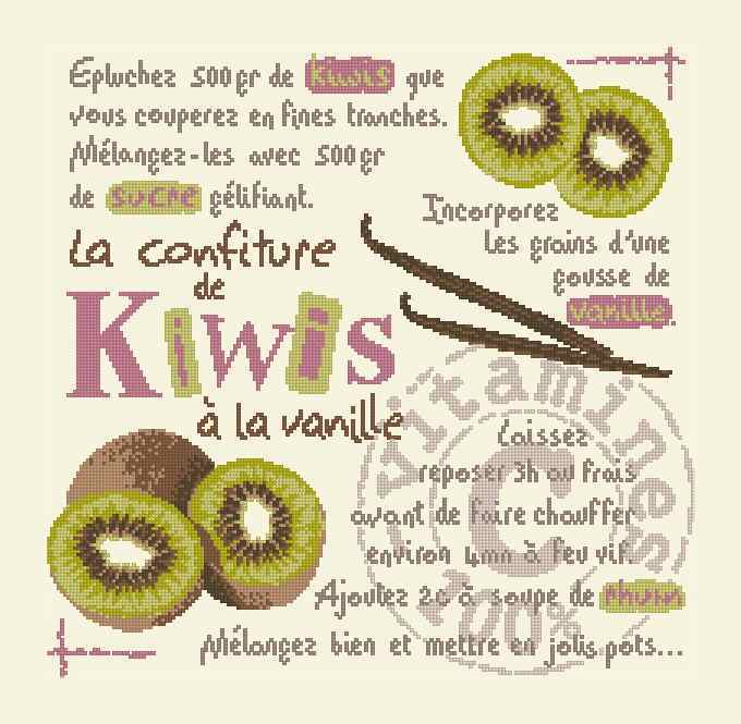 Схема вышивки крестом "La Confiture De Kiwi"