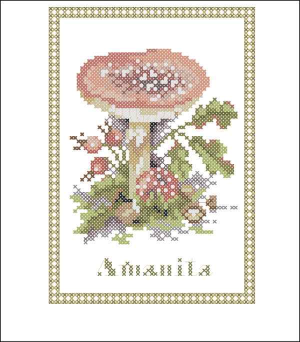 Схема вышивки крестом "Paddestoel Amanita"